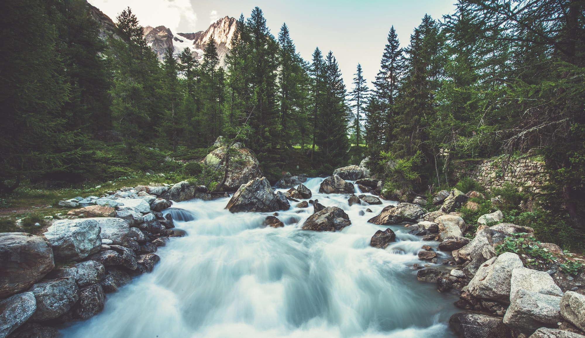 Alpine River in the Italy